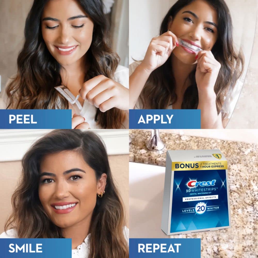 Crest 3D Whitestrips Professional Effects 3D White Teeth Whitening Strip Kit, 44 Strips (22 Count Pack)